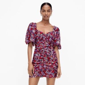 Zara Printed Floral Dress with Draping